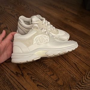 Chanel White CC Sneakers (Reflective)
